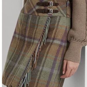 Ralph Lauren Wool Plaid Skirt Equestrian Western Style Size 6 NWT